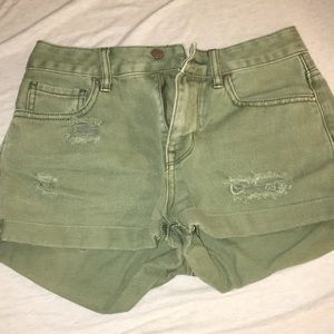 Pacsun high waisted army green shorts